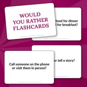 Speech Therapy Would You Rather Flashcards